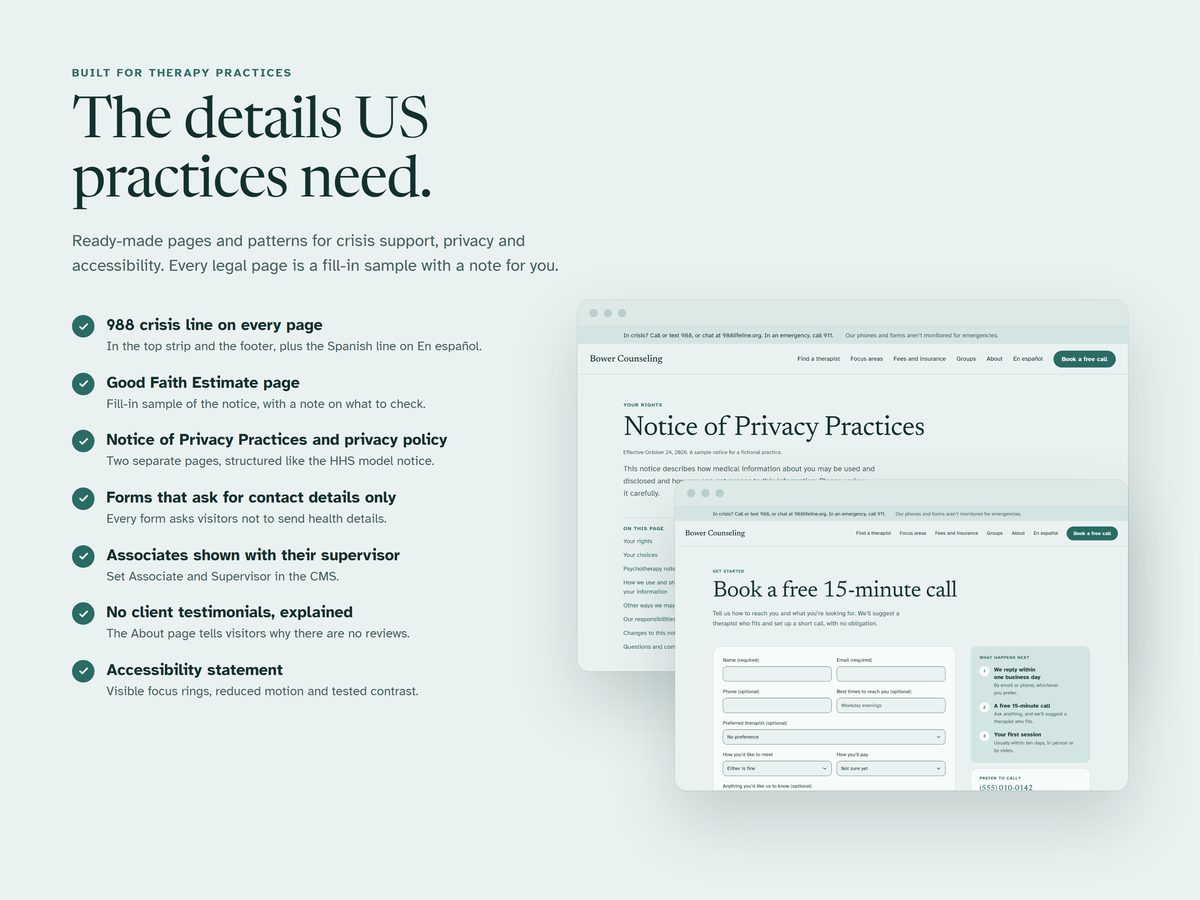 Privacy notice, request form and the details US practices need