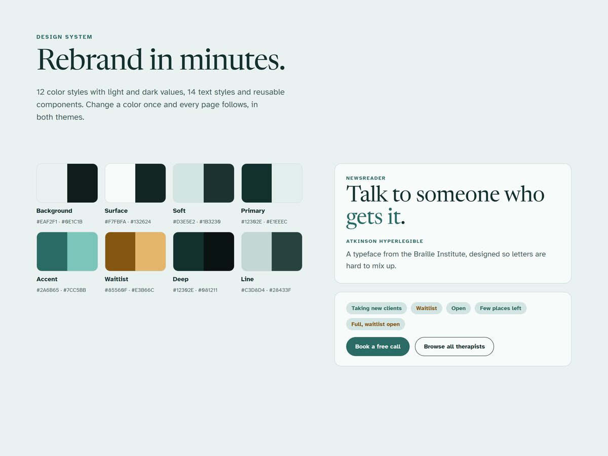 Light and dark color and text styles